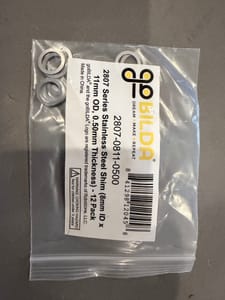 goBILDA 2807 Series Stainless Steel Shim (8mm ID x 11mm OD, 0.50mm) - 12 Pack (2807-0811-0500)