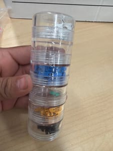 Stackable Round Parts Organizer with Mixed SMD Components/Connectors
