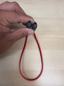 Female DC Barrel Jack Pigtail (5.5x2.1mm, red/black leads, ~8\") #2