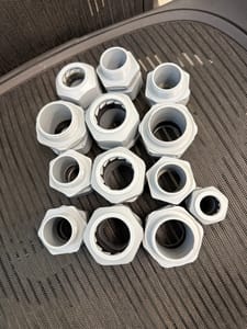 Gray Plastic Cable Glands (loose, ~12 pcs, lot)