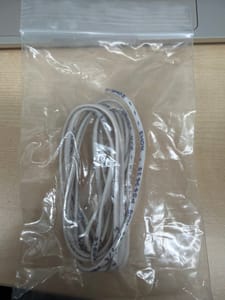 White 2-Conductor Cable (UL 75°C, P/N P35573, ~1-2m)