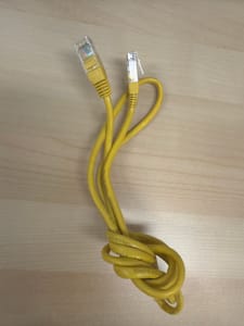 Yellow RJ45 Ethernet Patch Cable (~3 ft, Cat5-class)