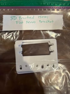 3D-Printed 15mm Flat Servo Bracket (White PLA)