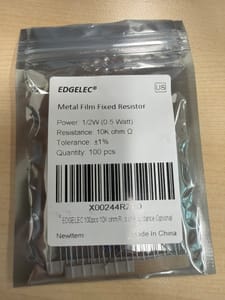EDGELEC Metal Film Resistor 10kΩ 1/2W ±1% (100-pc pack)