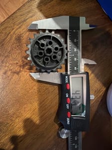 3D Printed Sprocket, Small (~43.49mm OD, ~18T)