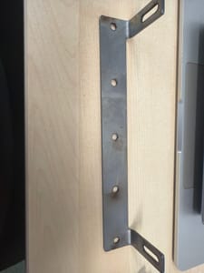 Fabricated Steel Mounting Bracket (bridge shape, slotted end tabs, 4 holes)