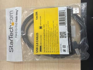 StarTech USBAB1ML USB 2.0 A to Left-Angle B Cable 1m