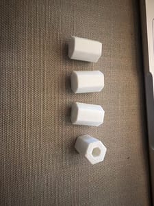 White 3D Print - Hex Standoffs / Spacers (4 pcs)