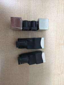 Chrome Metal Shielded Connector / Jack Assembly (w/ rubber grommets)