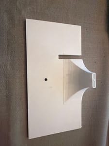 White 3D Print - Slotted Panel with Raised Neck