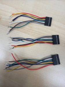 8-Position Female Connector Pigtail Harness (colored wires, bare ends)