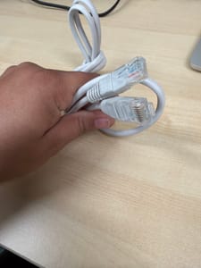 White RJ45 Ethernet Patch Cable (~3 ft)