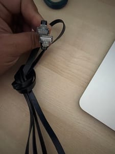 Flat Ethernet Patch Cable RJ45, Black (~2m)