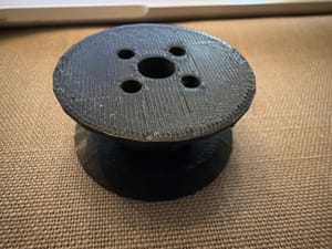 Black 3D Print - Spool / Pulley Hub (4-hole bolt pattern)