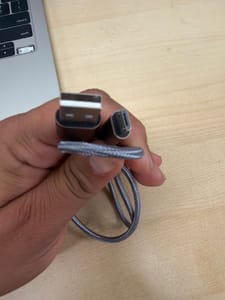 Micro USB Cable ~0.5m Braided Gray