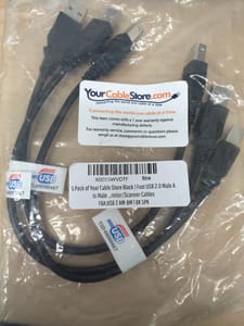 USB 2.0 A-to-B Cable 1ft Black (Your Cable Store)