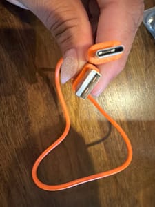 USB-A to USB-C Cable (Orange, Short)