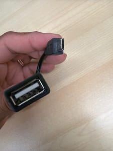 Mini-USB OTG Adapter Cable (Mini-USB male to USB-A female, ~4")