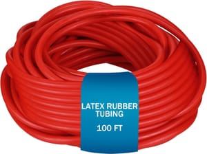 Frienda Latex Surgical Rubber Tubing, 3/8" OD x 1/4" ID, 100 ft (Red)