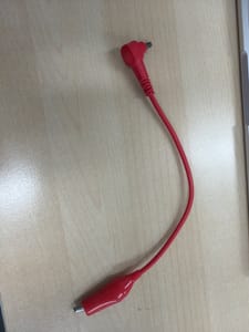 Silicone Test Lead — Right-Angle Banana Plug to Alligator Clip (Red)