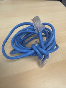 Blue RJ45 Ethernet Patch Cable (~7-10 ft, Cat5e/Cat6)