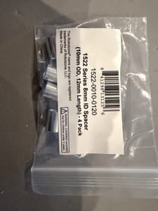 goBILDA 1522 Series 8mm ID Spacer (10mm OD, 12mm Length) - 4 Pack (1522-0010-0120)