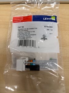 Leviton GigaMax CAT 5e Keystone Jack (5G108-RW5, White)