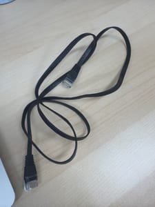 Black Flat RJ45 Ethernet Patch Cable (~5-6 ft, Cat6 flat)