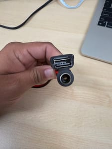 USB-A Female + Female DC Barrel Jack Power Pigtail (red/black leads)