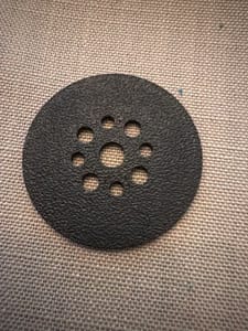 Black 3D Print - Perforated Disc (center hole + 8 holes)