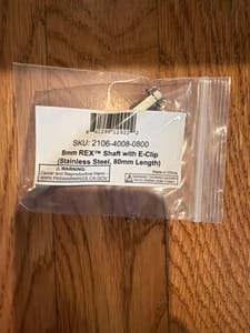 goBILDA 8mm REX Shaft with E-Clip (80mm) (2106-4008-0800)