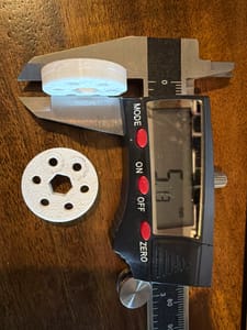 3D-Printed White Spacers (5.06mm Thick, Hex Bore)