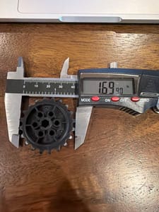 Plastic Sprocket/Gear, Hex Bore (~1.60" OD, ~18T)