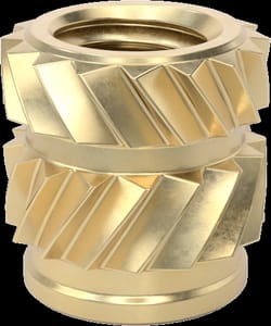 M4 x 6mm Brass Knurled Insert Nut
