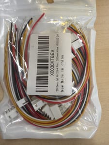 JST XH 2.5mm 4-Pin Connector Set with 200mm Pre-crimped Wires