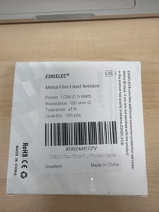 100Ω 1/2W Metal Film Resistor, ±1% (EDGELEC)
