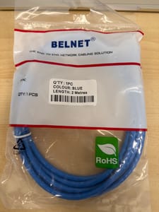 Belnet Ethernet Patch Cable, Blue, 2m