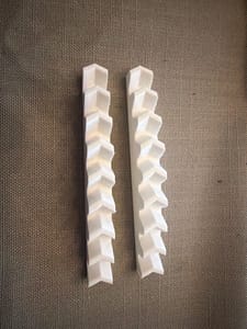 White 3D Print - Chevron Ribbed Strips (2 pcs)