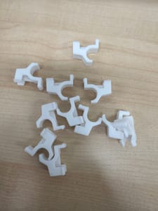 White Plastic Snap Clips (curved slot, unidentified) 